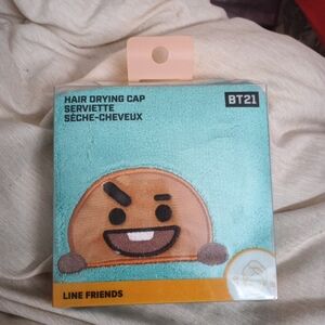BT21 Hair Drying Cap with Brown Character